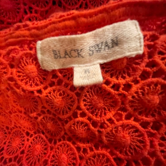 Black Swan Cotton Crocheted Open Lace Dress M FREE SHIP - Picture 4 of 4